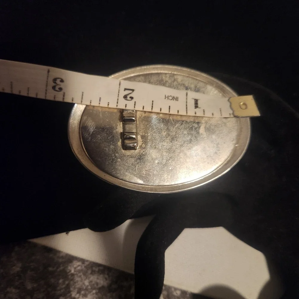 Vintage Soaring Eagle Bolo Black Enamel‎ Silver Tone Oval Western Americana